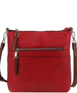 Fashion Zip Pocket Crossbody Bag LQF038 RED